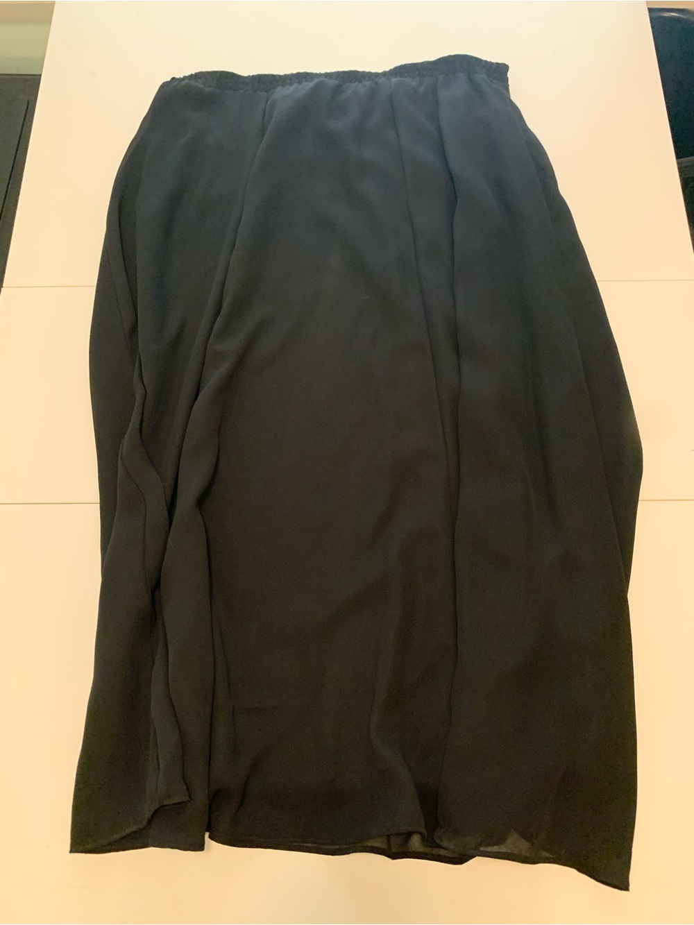 Women's Black Midi Skirt with Soft Drape